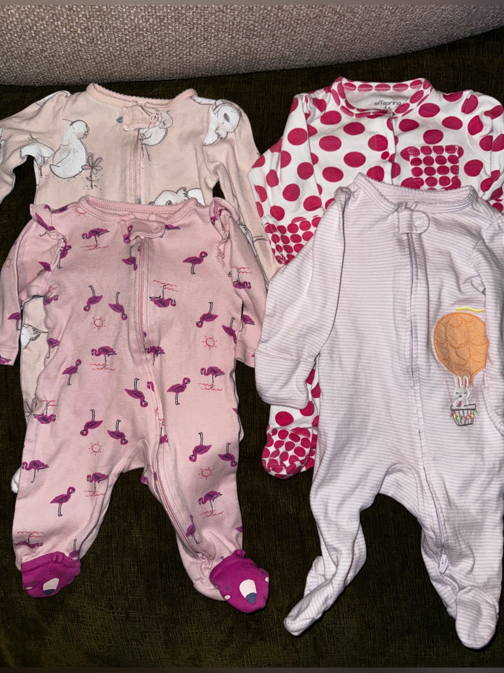 Set of 4 Baby Girl Jammies